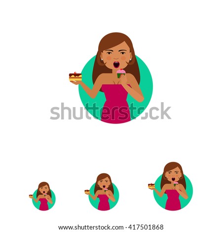 Woman eating cupcake