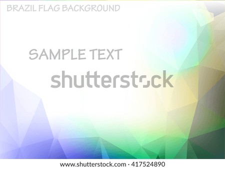 Abstract Brazil flag with Polygonal Mosaic Background, Creative Business Design Templates. Illustration Vector EPS10