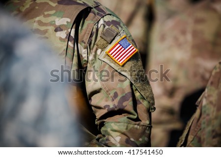 USA flag and US Army  Royalty-Free Stock Photo #417541450