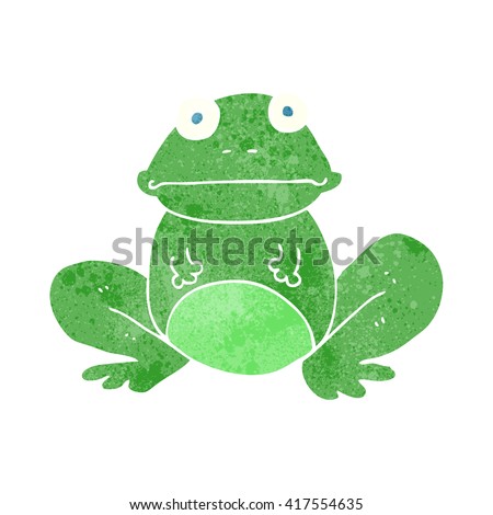 freehand retro cartoon frog