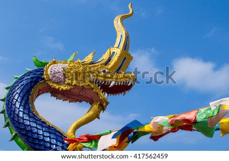 head of great Nagas statue at Chiang Rai, Thailand