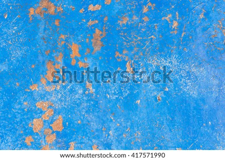 Bright Blue painted surface background. Horizontal shot
