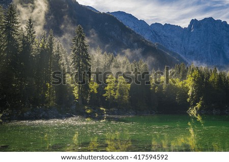 mountain,alpine lake