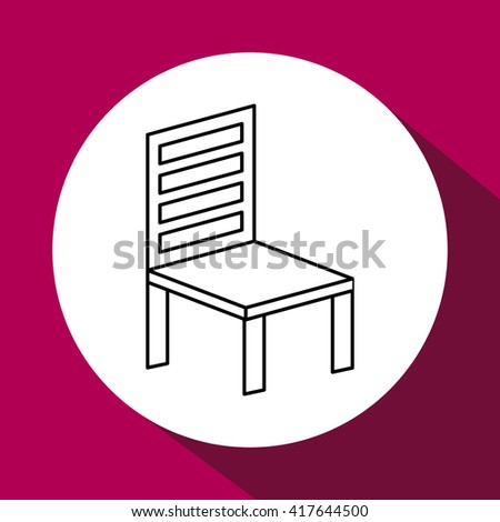 Wood Chair design. seat icon. furniture concept, vector illustration
