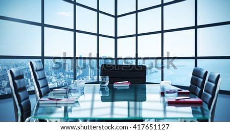 Composite image of boardroom on a building