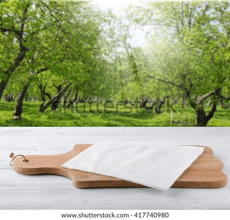 garden table and napkin