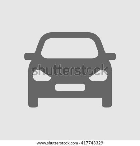 Car vector icon. Isolated simple front car logo illustration.