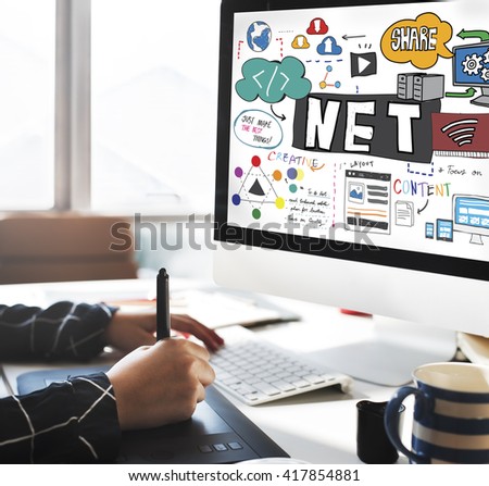 Net Accounting Finance Domain Content Drawing Concept