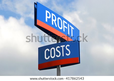 Profit and cost street sign