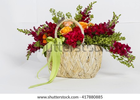 a basket of flowers
