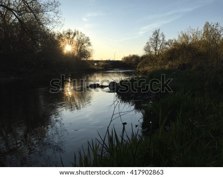 Humber river stunning sunset Royalty-Free Stock Photo #417902863