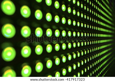 Green stretch of LED lights
