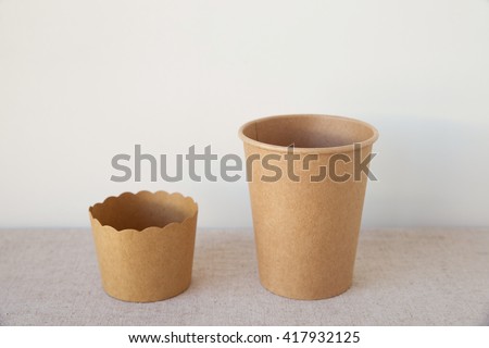 brown coffee and cupcake paper cups