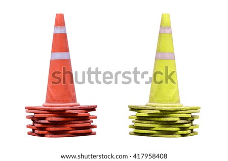 Many Traffic cone on white background