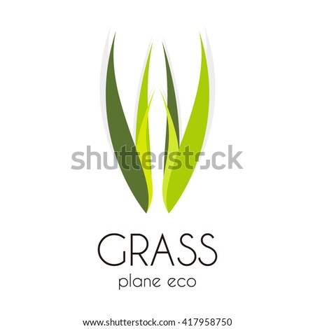 Grass treatment of natural curve abstract vector and logo design or template leaf group business icon of company identity symbol concept