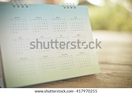 Blurred calendar page blur background. Royalty-Free Stock Photo #417970255