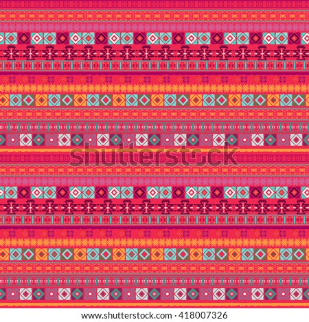Ethnic boho seamless pattern. Tribal art, aztec print, border ornament. Background texture, wrapping, wallpaper