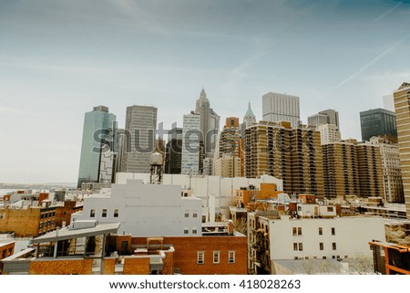 View of New York City from the Brooklyn Bridge