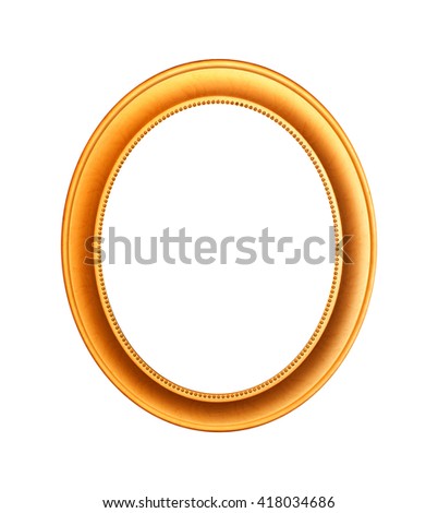 Gold plated wooden picture frame isolated on white with clipping path
