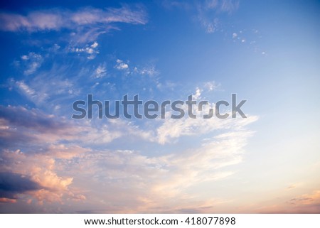 Clouds at sunset, bright colorful sunset