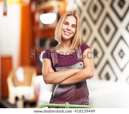 young blond girl happy expression