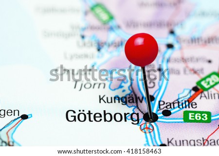 Goteborg pinned on a map of Sweden
 Royalty-Free Stock Photo #418158463