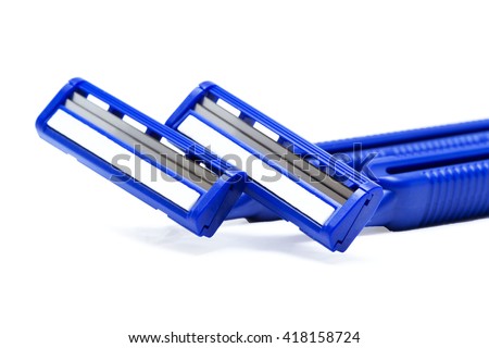 razor blades, disposable blue