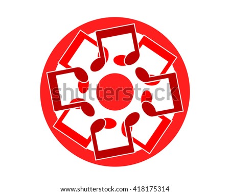 red musical note ornament tone tune key image vector