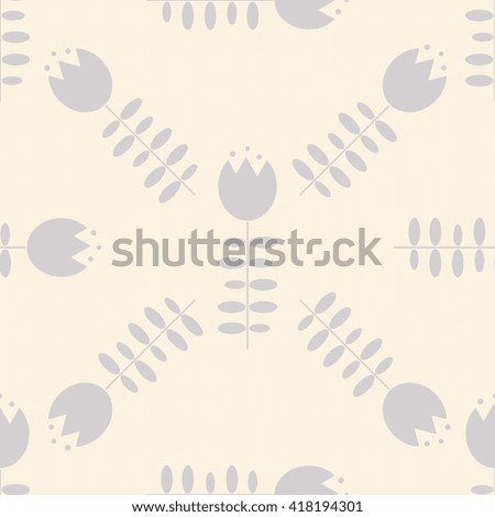 Hand drawn flower seamless pattern. Floral stylish color background. Vector modern repeating texture