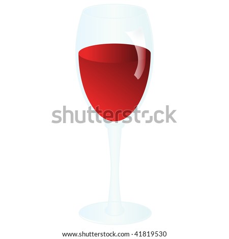 Glass with wine isolated on a white background