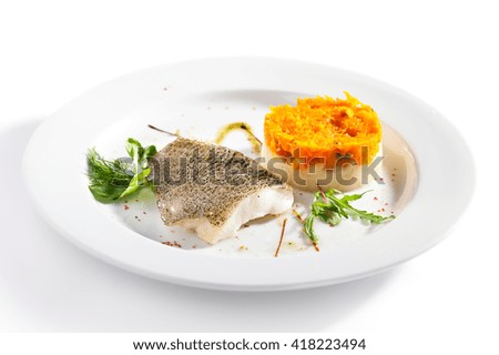 Fish Fillet with Mashed Potato and Carrot