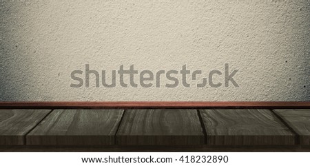Board against white background against grey wall