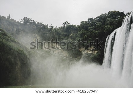 Giant waterfall in China.  Huanggoushu, Guizhou province.