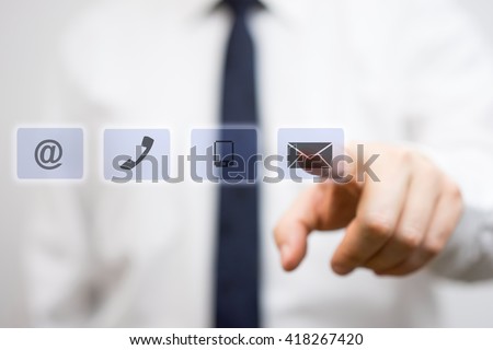 businessman touching one of company identification virtual icon