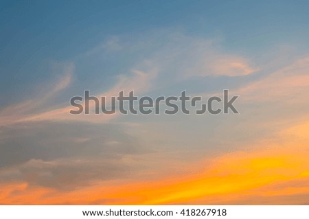 cloudy sky with sunset