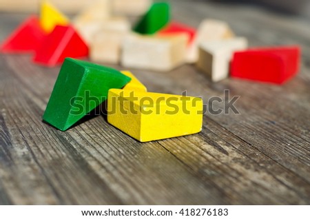 Colorful wooden toys