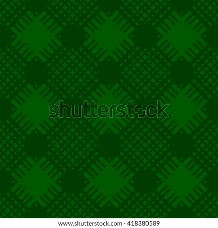 Green abstract background, striped textured geometric seamless pattern