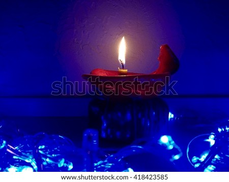 Candles light at night