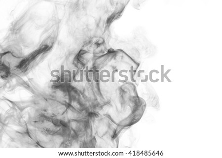 Abstract art. Grey smoke hookah on a white background. Background for Halloween. Texture fog. Design element. The concept of aromatherapy.