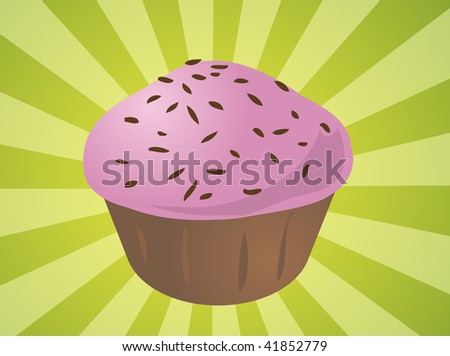 Fancy decorated cupcake muffin illustration clip art