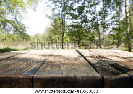 green forest and table 