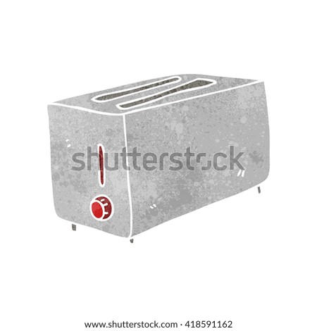 freehand retro cartoon toaster