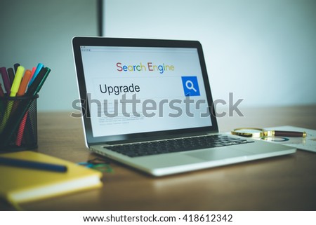 Search Engine Concept: Searching UPGRADE on Internet