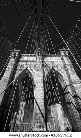 Brooklyn bridge deatil monochrome
