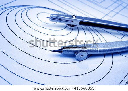Drawing detail and compasses