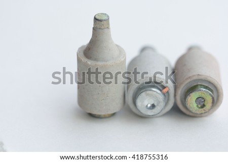 Old type fuses used to protect installation electrical overload,diazed (bottle) fuse