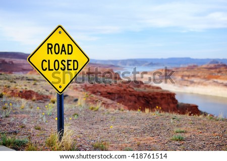  'Road Closed' Sign in USA
