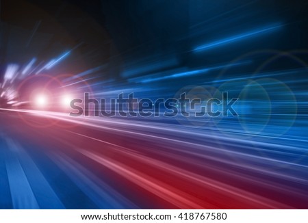 Blurred car lights, long exposure photo of traffic 