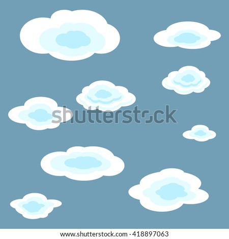 Set of clouds. Graphic element cloud for design logo, icons. 