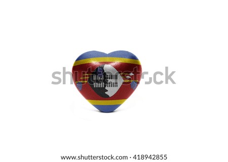 heart with national flag of swaziland on the white background